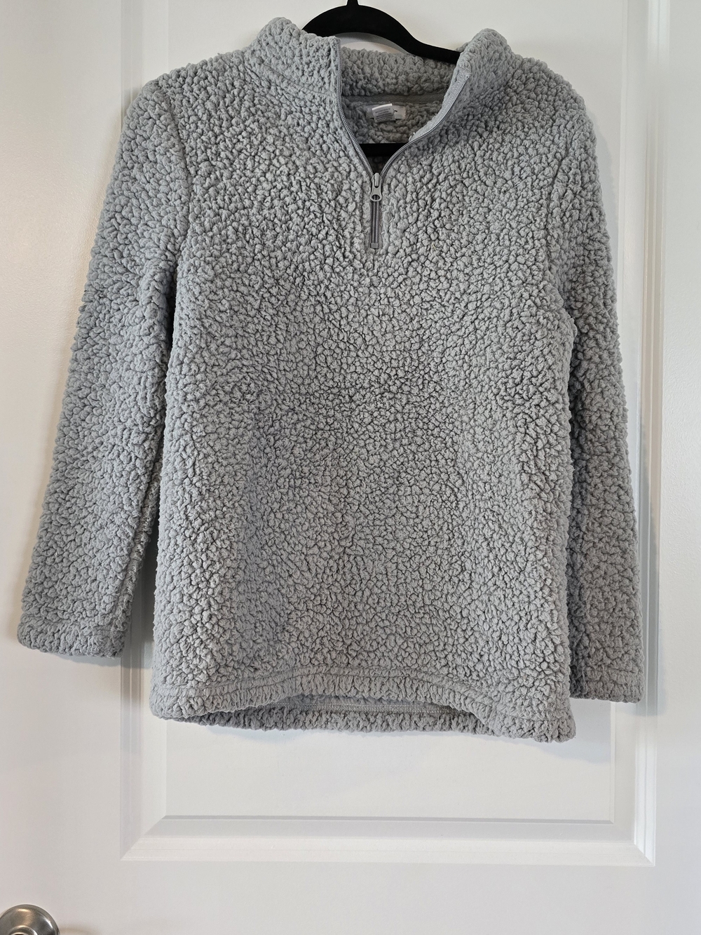 Men's Half-Zip Sherpa Pullover Sweater - Light Gray